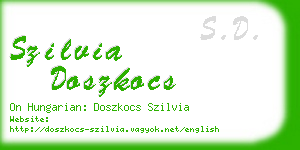 szilvia doszkocs business card